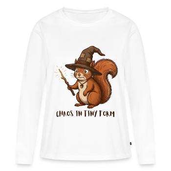 Chaos sous sa forme minuscule – Écureuil Feralcore - T-shirt manches longues Premium bio Femme - blanc - Devant - Julia (174cm)