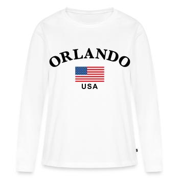 Orlando, USA - Women's Premium Organic Long Sleeve Shirt - white - Front - Julia (174cm)