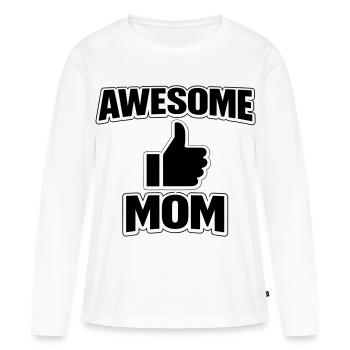 MAMAN GÉNIALE – Un t-shirt cool pour les mamans fières - T-shirt manches longues Premium bio Femme - blanc - Devant - Julia (174cm)