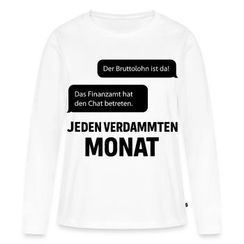 Finanzamt Betritt Den Chat - Frauen Premium Bio Langarmshirt - Weiß - Vorne - Julia (174cm)