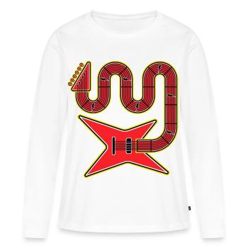 Rote Abstract Shape E-Gitarre - Frauen Premium Bio Langarmshirt - Weiß - Vorne - Julia (174cm)