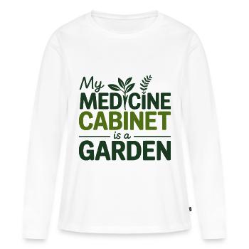 Naturopath My Medicine Cabinet Garden  - Women's Premium Organic Long Sleeve Shirt - white - Front - Julia (174cm)