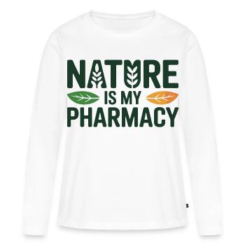 Naturopath Nature Is My Pharmacy Professional - Women's Premium Organic Long Sleeve Shirt - white - Front - Julia (174cm)