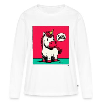 Provocation punk de la licorne - T-shirt manches longues Premium bio Femme - blanc - Devant - Julia (174cm)