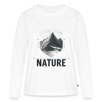 Berglandschaft Shield Nature - Frauen Premium Bio Langarmshirt - Weiß - Vorne - Julia (174cm)