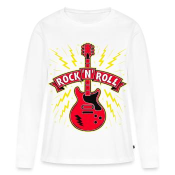 Rock 'n' Roll Gitarre - Frauen Premium Bio Langarmshirt - Weiß - Vorne - Julia (174cm)