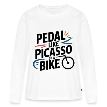 Cycliste Professionnel Artistique - T-shirt manches longues Premium bio Femme - blanc - Devant - Julia (174cm)