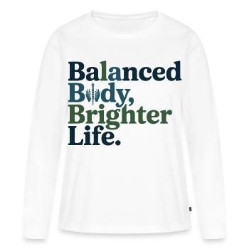 Osteopath Balanced Body Brighter Life Professional - Frauen Premium Bio Langarmshirt - Weiß - Vorne - Julia (174cm)