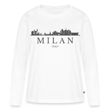Milan Italy, Milan skyline - Women's Premium Organic Long Sleeve Shirt - white - Front - Julia (174cm)