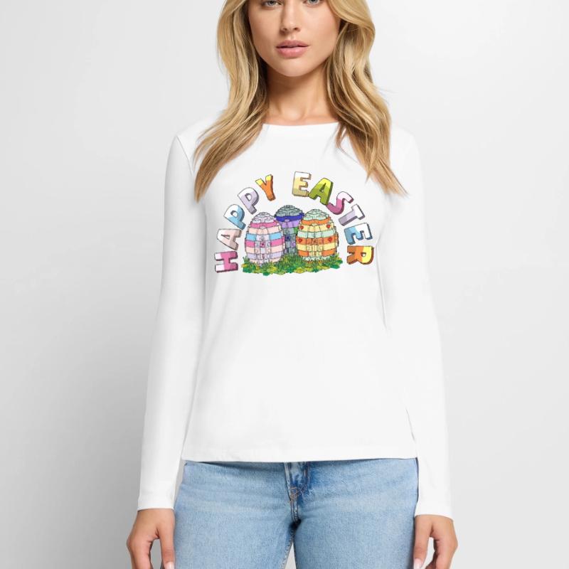 Happy Easter Brick Builder Easter Eggs Bricks Women's Premium Organic Long Sleeve Shirt