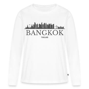 Bangkok, Thailand, Bangkok Skyline - Frauen Premium Bio Langarmshirt - Weiß - Vorne - Julia (174cm)