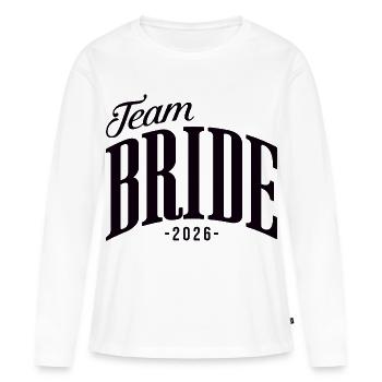 Équipe Mariée Fête de jeune fille 2026 Femmes - T-shirt manches longues Premium bio Femme - blanc - Devant - Julia (174cm)