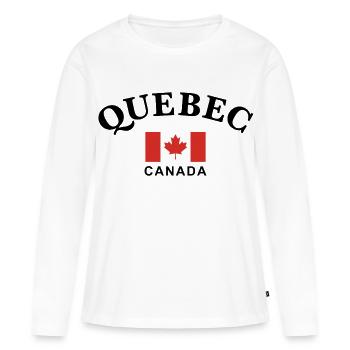Québec, Canada - T-shirt manches longues Premium bio Femme - blanc - Devant - Julia (174cm)