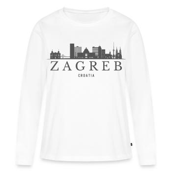 Zagreb, Serbie, la silhouette de Zagreb - T-shirt manches longues Premium bio Femme - blanc - Devant - Julia (174cm)