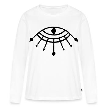 Symbole noir du dieu Horus - T-shirt manches longues Premium bio Femme - blanc - Devant - Julia (174cm)