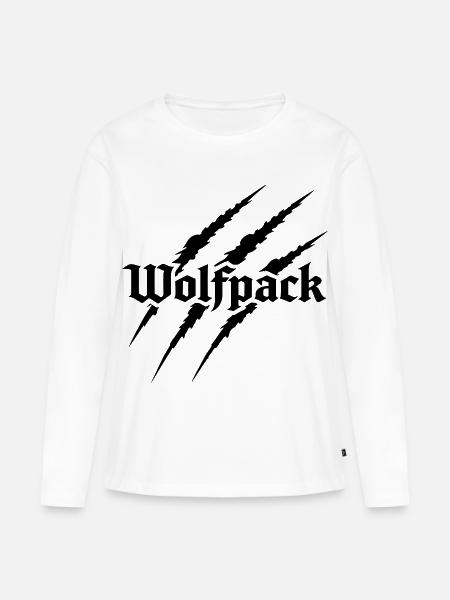 Wolfsrudel - Frauen Premium Bio Langarmshirt - Weiß