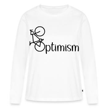 Cycliste Optimism - T-shirt manches longues Premium bio Femme - blanc - Devant - Julia (174cm)