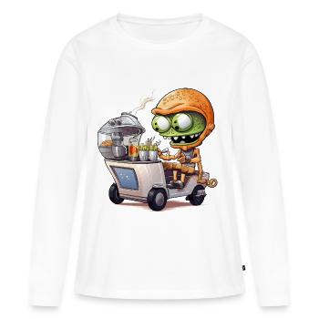 Camionneur de snacks extraterrestres - T-shirt manches longues Premium bio Femme - blanc - Devant - Julia (174cm)