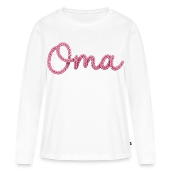 Oma - Frauen Premium Bio Langarmshirt - Weiß - Vorne - Julia (174cm)