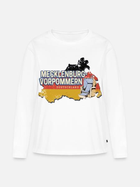 Mecklenburg-Vorpommern Deutschland Bundesland - Frauen Premium Bio Langarmshirt - Weiß