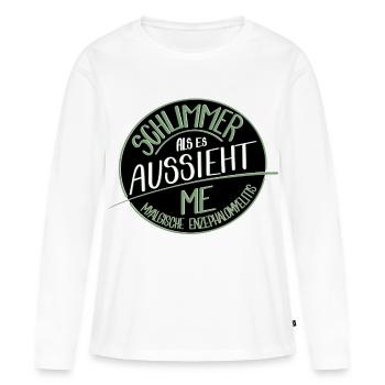 Schlimmer als es aussieht, M.E.  - Frauen Premium Bio Langarmshirt - Weiß - Vorne - Julia (174cm)