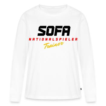 Sofa Nationalspieler - Frauen Premium Bio Langarmshirt - Weiß - Vorne - Julia (174cm)