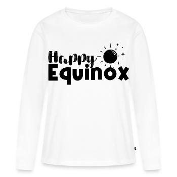 Joyeux équinoxe Bénédictions d’Ostara - T-shirt manches longues Premium bio Femme - blanc - Devant - Julia (174cm)