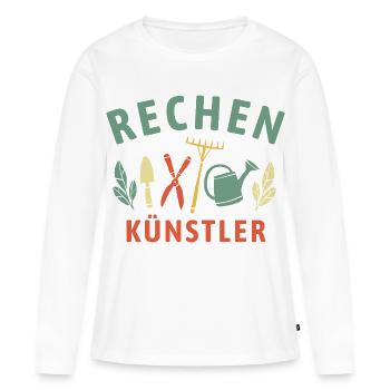 Rechen Künstler - Retro Gärtner Natur - Frauen Premium Bio Langarmshirt - Weiß - Vorne - Julia (174cm)