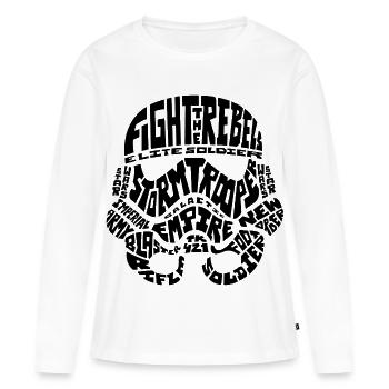 Star Wars Fight The Rebels Soldaten Helm Schwarz - Frauen Premium Bio Langarmshirt - Weiß - Vorne - Julia (174cm)