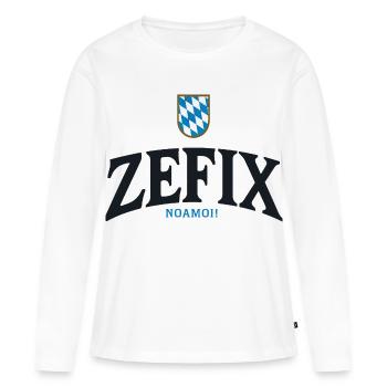 ZEFIX Bavarian Crest - Frauen Premium Bio Langarmshirt - Weiß - Vorne - Julia (174cm)