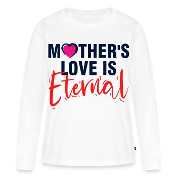 Mutterliebe ist ewige elegante Typografie - Frauen Premium Bio Langarmshirt - Weiß - Vorne - Julia (174cm)