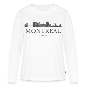 Montreal Canada skyline, Montreal silhouette - Women's Premium Organic Long Sleeve Shirt - white - Front - Julia (174cm)