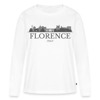 Silhouette de Florence en Italie, silhouette de Florence - T-shirt manches longues Premium bio Femme - blanc - Devant - Julia (174cm)