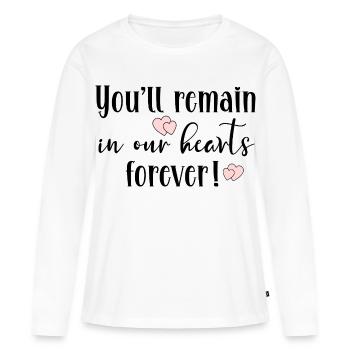Au départ de l’équipe d’adieu - T-shirt manches longues Premium bio Femme - blanc - Devant - Julia (174cm)