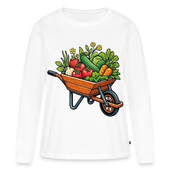 Wheelbarrow vegetables vegetable garden harvest - Women's Premium Organic Long Sleeve Shirt - white - Front - Julia (174cm)