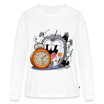 Schlafloses Uhrmonster - Frauen Premium Bio Langarmshirt - Weiß - Vorne - Julia (174cm)