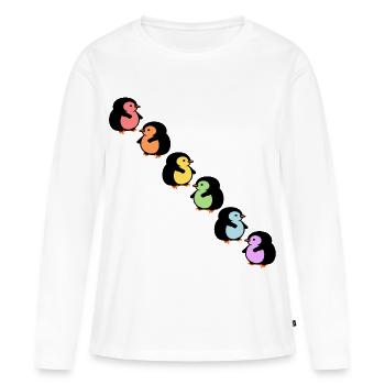 Inklusion Vielfalt Pinguine - Frauen Premium Bio Langarmshirt - Weiß - Vorne - Julia (174cm)