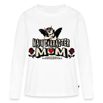 Main Character Mom, Mama, Mutti, beste Mama. - Frauen Premium Bio Langarmshirt - Weiß - Vorne - Julia (174cm)