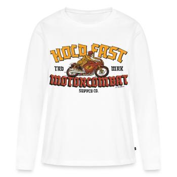 Hold Fast - Frauen Premium Bio Langarmshirt - Weiß - Vorne - Julia (174cm)