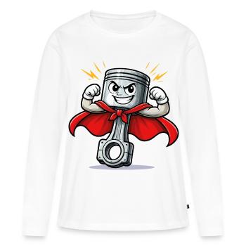 Mechanic's Superhero Piston - Women's Premium Organic Long Sleeve Shirt - white - Front - Julia (174cm)