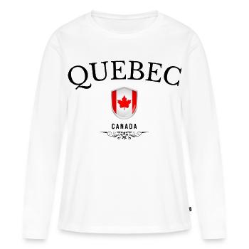 Souvenir Québec, design élégant Québec - T-shirt manches longues Premium bio Femme - blanc - Devant - Julia (174cm)