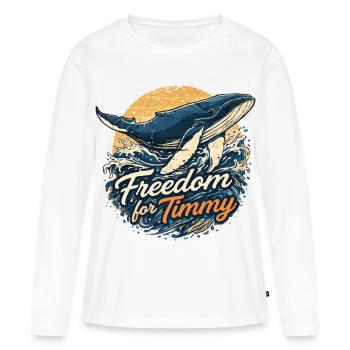 Freedom for Timmy - Wal vintage sundowner - Frauen Premium Bio Langarmshirt - Weiß - Vorne - Julia (174cm)