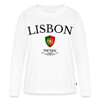 Souvenir Lissabon, elegantes Design Lissabon - Frauen Premium Bio Langarmshirt - Weiß - Vorne - Julia (174cm)