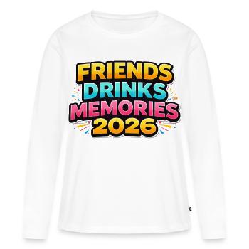 Fête Pinata 2026 - T-shirt manches longues Premium bio Femme - blanc - Devant - Julia (174cm)