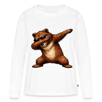 Éponge du grizzli - T-shirt manches longues Premium bio Femme - blanc - Devant - Julia (174cm)