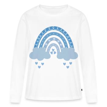 Bleu arc-en-ciel - T-shirt manches longues Premium bio Femme - blanc - Devant - Julia (174cm)