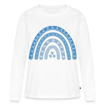 Bohème Bleu Arc-en-ciel - T-shirt manches longues Premium bio Femme - blanc - Devant - Julia (174cm)