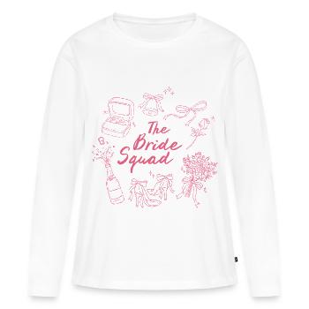 The Bride Squad Pink Bridal Icons - Frauen Premium Bio Langarmshirt - Weiß - Vorne - Julia (174cm)