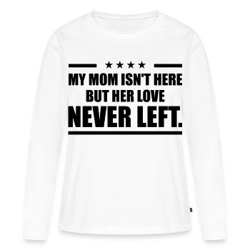 L'Amour de ma Maman : Hommage et Souvenir - T-shirt manches longues Premium bio Femme - blanc - Devant - Julia (174cm)