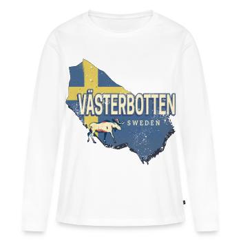 Västerbotten in Schweden Provinz mit Landkarte - Frauen Premium Bio Langarmshirt - Weiß - Vorne - Julia (174cm)